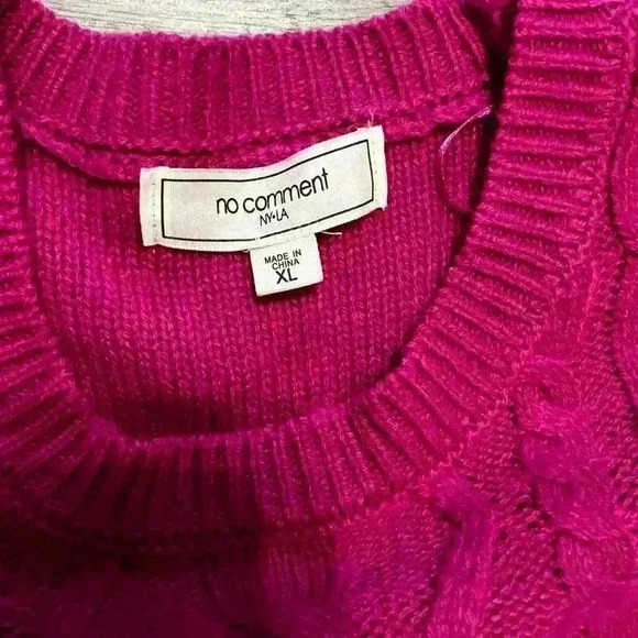 Juniors No Comment knit sweater - Picture 2 of 4